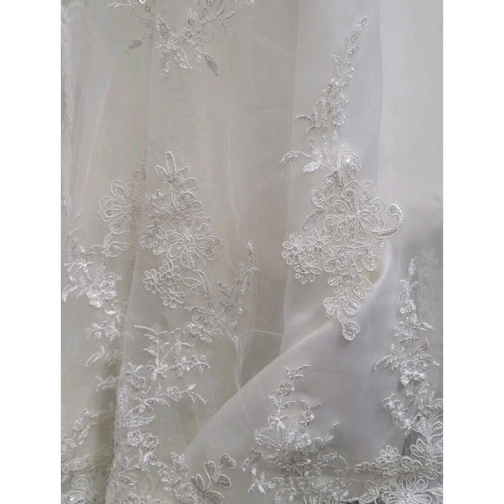 Maggie Sottero Rebecca Ingram Elora Wedding Dress Ivory Sz 2 Lace Fit Flare Gown - Picture 15 of 16